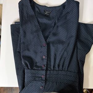 Topshop Navy Dress with Yellow Dots